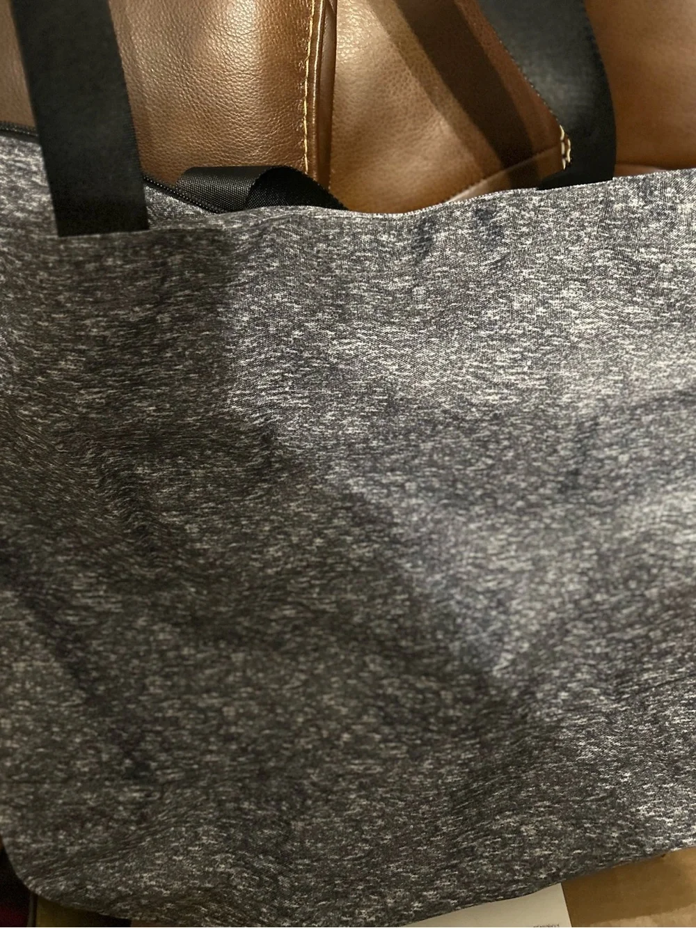 PINK Metallic Logo large tote- Charcoal Gray, good condition 🌟